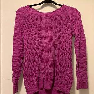 Crochet style pink sweater